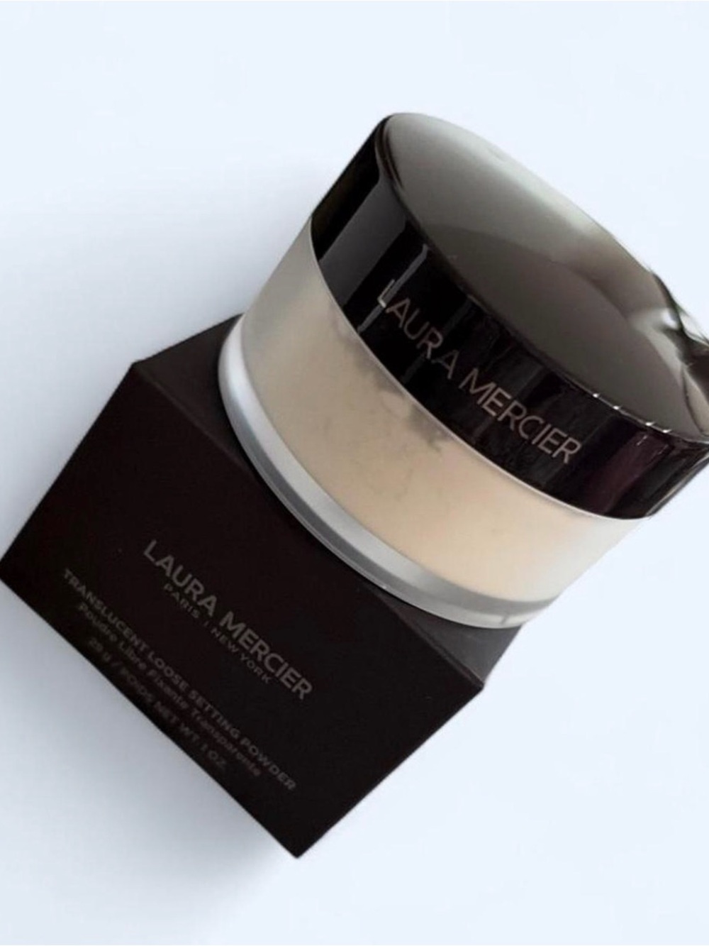laura mercier Translucent Loose Setting Powder — Black Cap with Ivory Powder